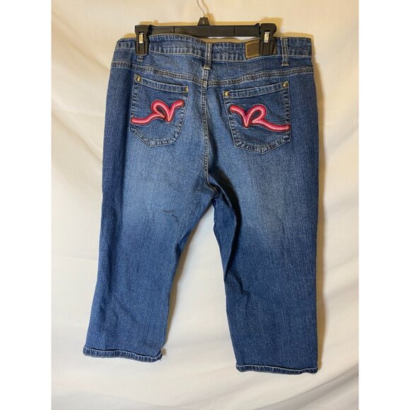 Roco Wear Womens Size 16 Capri Cropped denim Jeans 2000s Vintage y2K - Picture 1 of 2